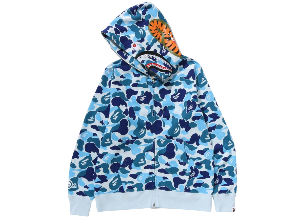 BAPE ABC Camo Crystal Stone Shark Full Zip Hoodie Blue