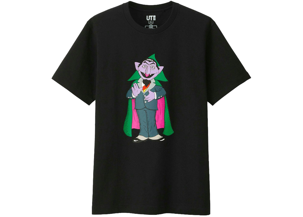 KAWS x Uniqlo x Sesame Street Count Von Count Tee Black