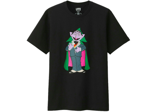 KAWS x Uniqlo x Sesame Street Count Von Count Tee Black