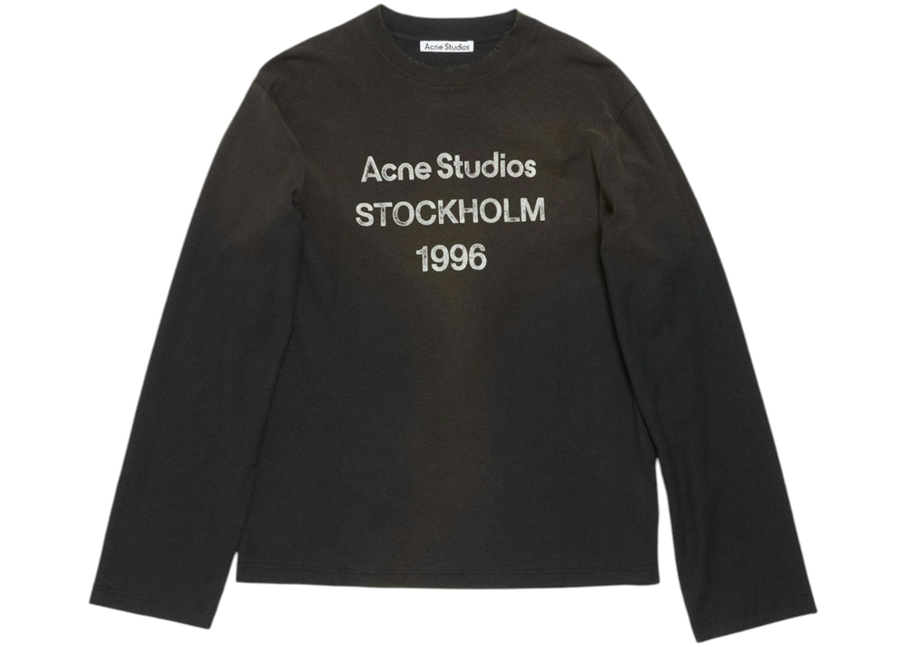 Acne Studios Logo Long Sleeve T-shirt Faded Black