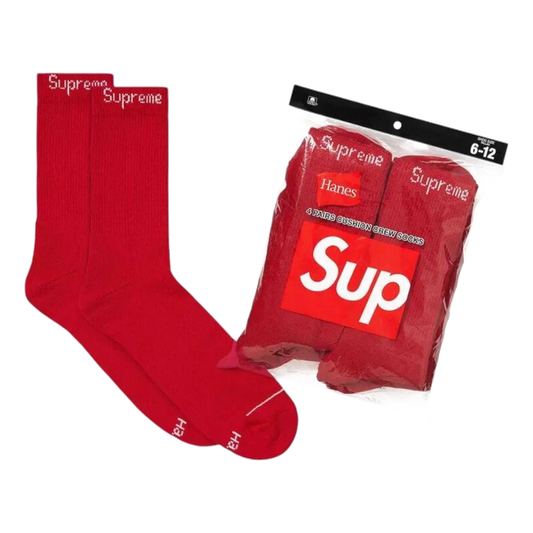Supreme Hanes Socks (4 Pack) Red