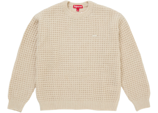 Supreme Small Box Waffle Sweater Natural
