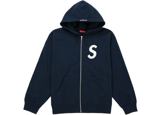 Supreme S Logo Zip Up Hooded Sweatshirt (FW25) Navy
