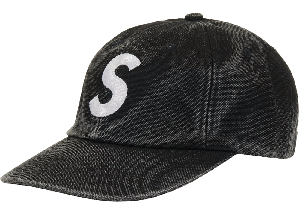 Supreme Pigment Coated Canvas S Logo 6-Panel Black