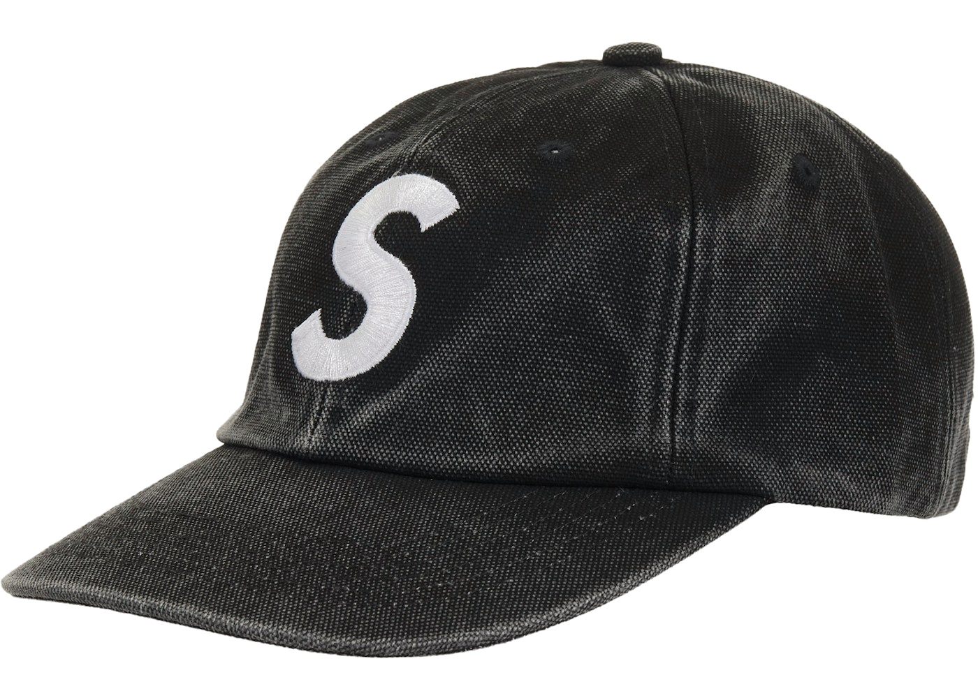 Supreme Pigment Coated Canvas S Logo 6-Panel Black