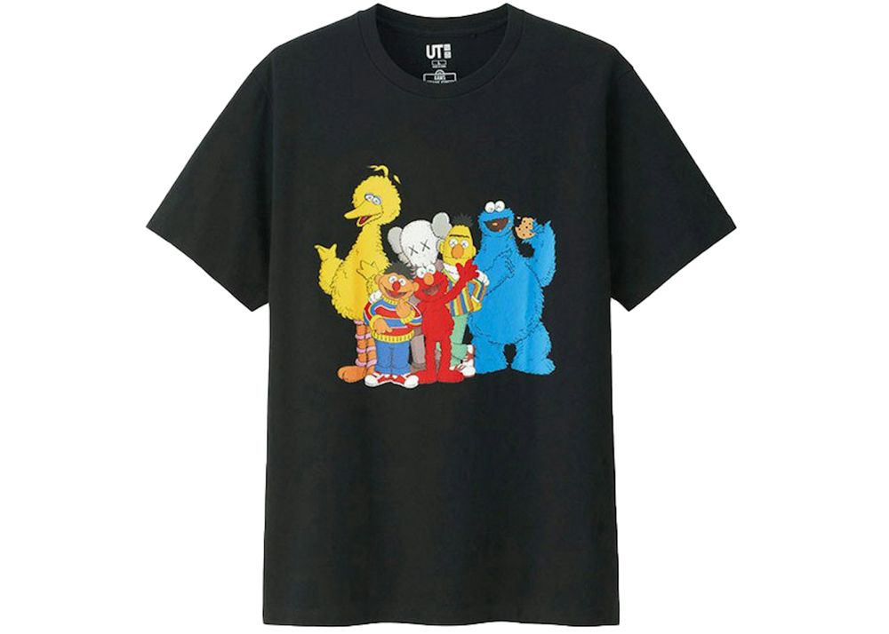 KAWS x Uniqlo x Sesame Street Group #2 Tee Black