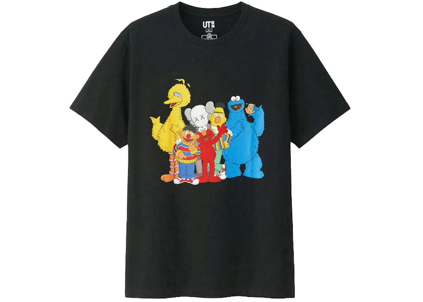 KAWS x Uniqlo x Sesame Street Group #2 Tee Black