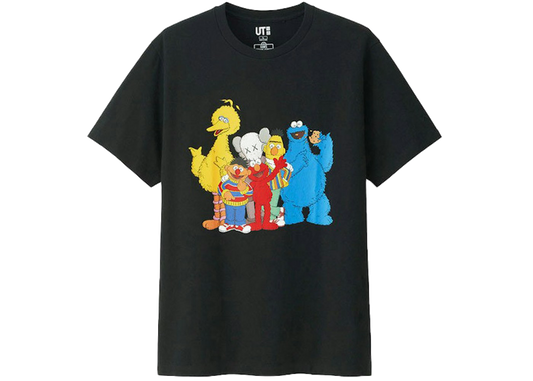 KAWS x Uniqlo x Sesame Street Group #2 Tee Black