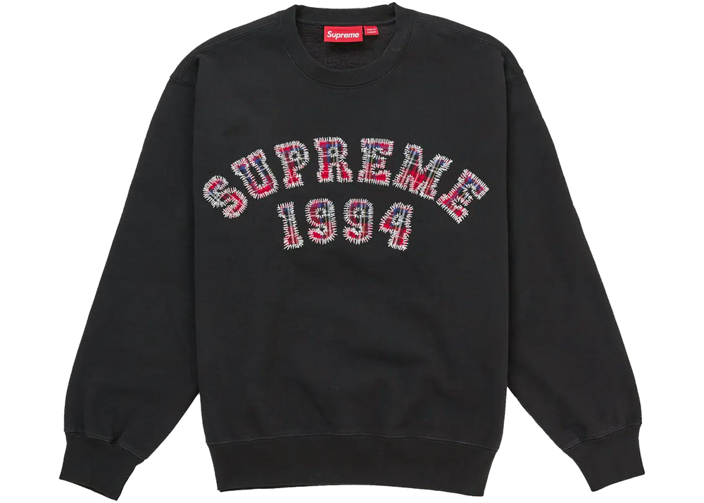 Supreme Plaid Arc Crewneck Black