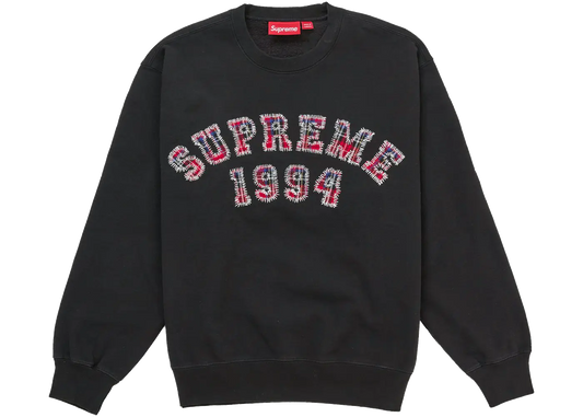 Supreme Plaid Arc Crewneck Black