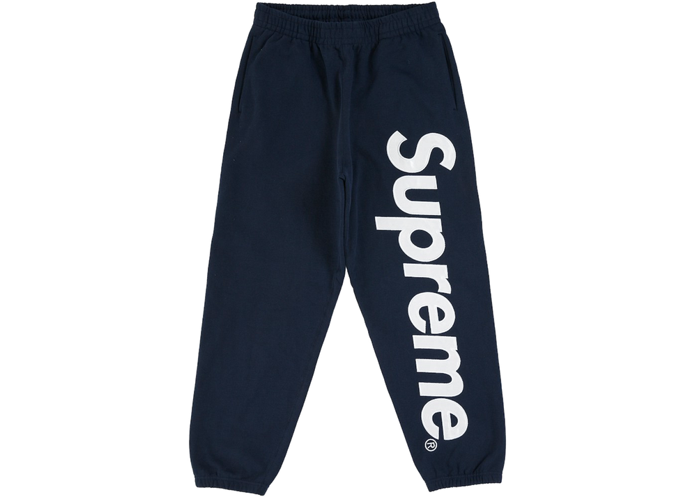 Supreme Satin Applique Sweatpant (SS26) Washed Navy