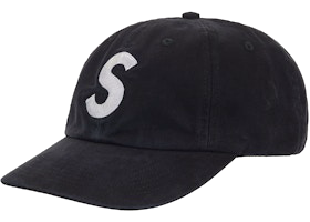 Supreme Washed Canvas S Logo 6-Panel Hat (FW26) Black