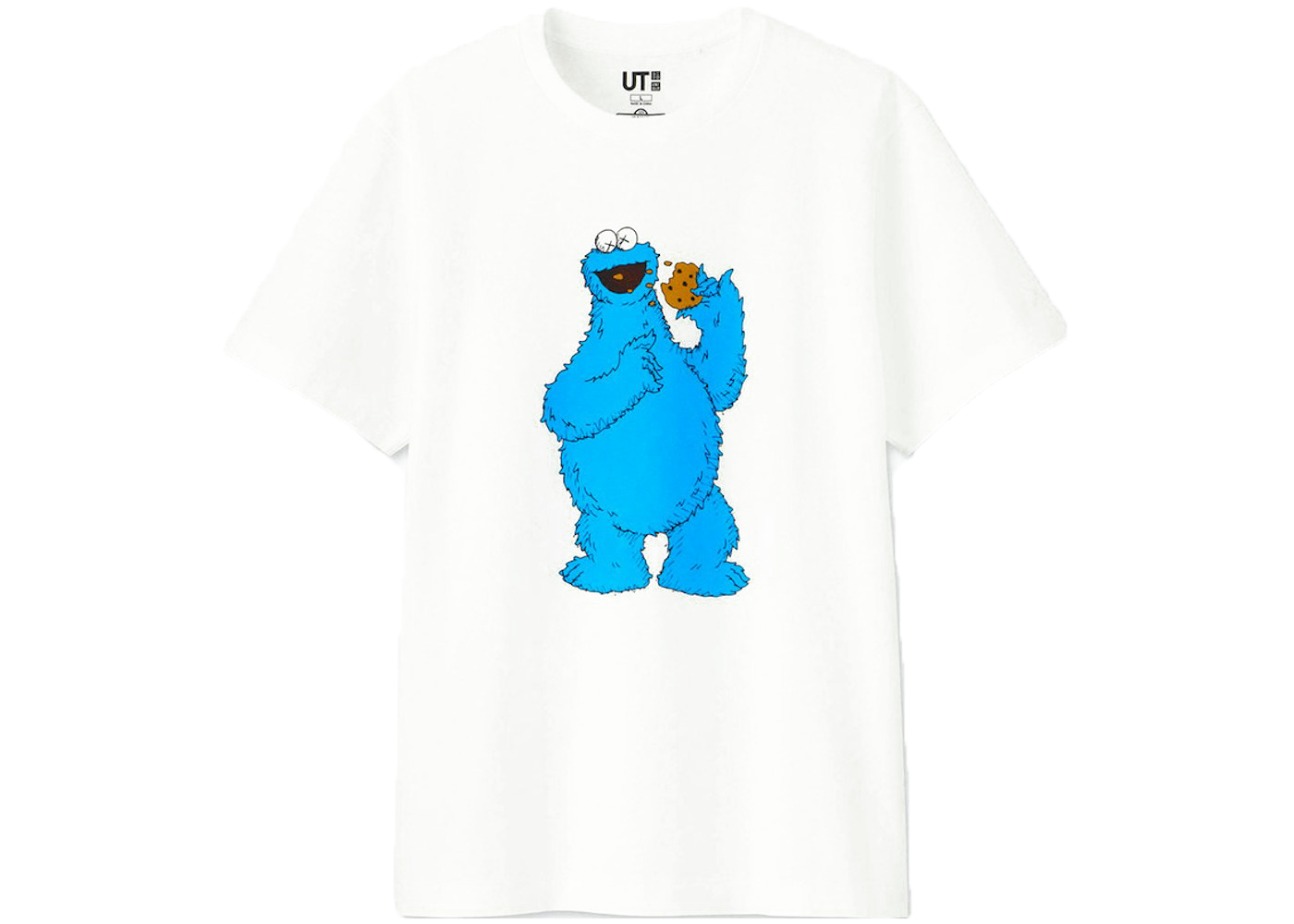 KAWS x Uniqlo x Sesame Street Cookie Monster Tee White