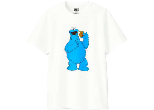 KAWS x Uniqlo x Sesame Street Cookie Monster Tee White