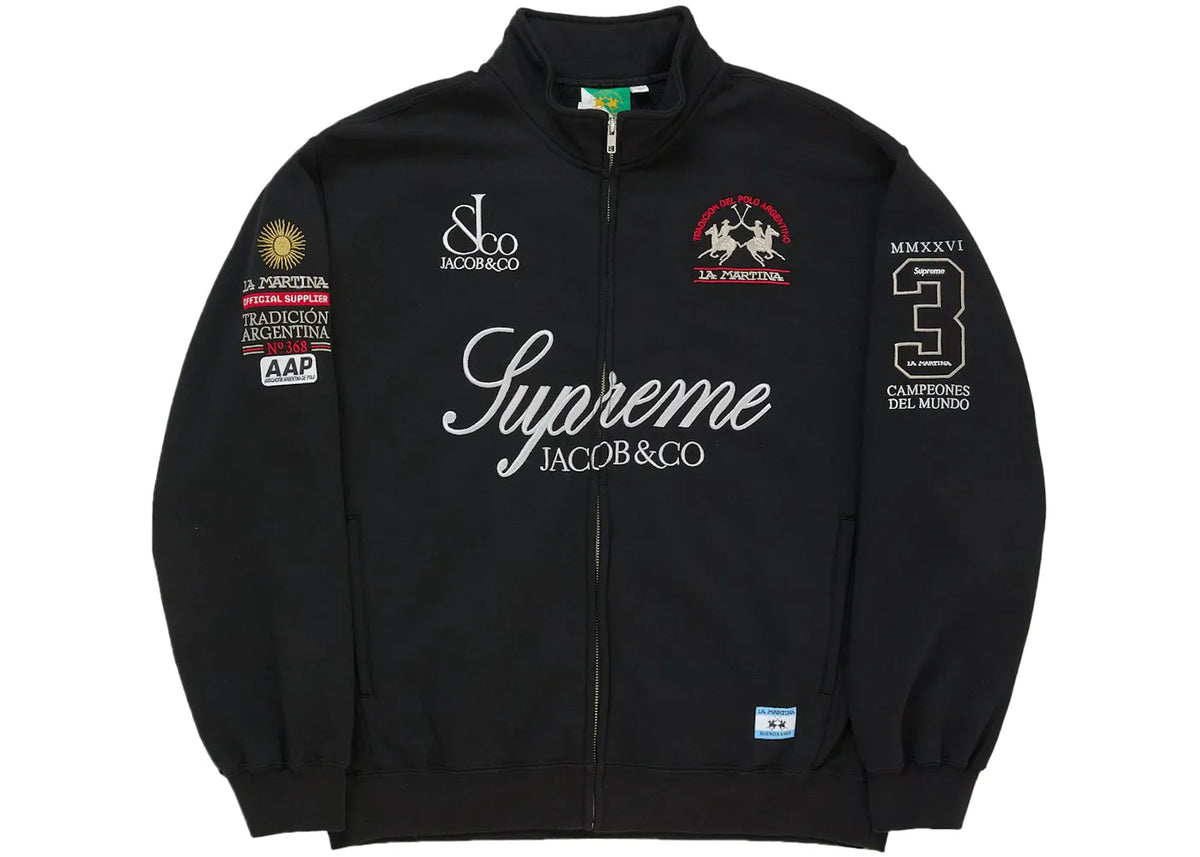 Supreme La Martina Zip Up Sweatshirt Black