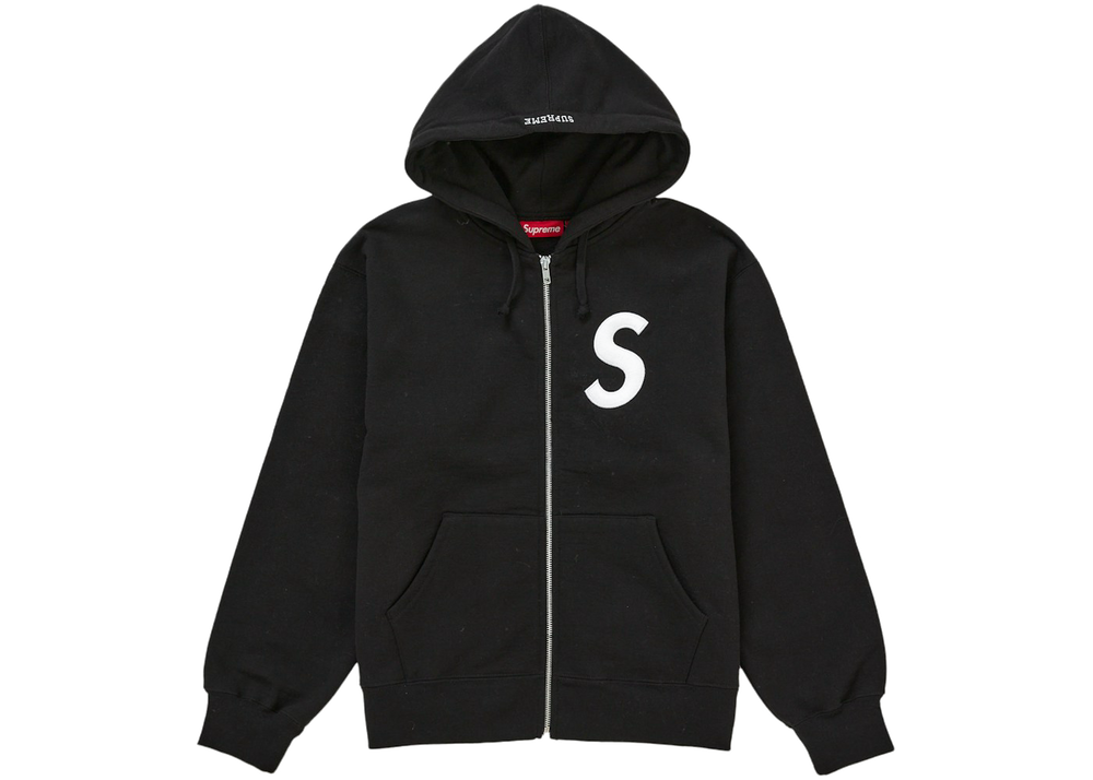 Supreme S Logo Zip Up Hooded Sweatshirt (FW25) Black