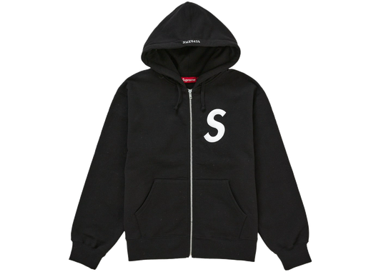 Supreme S Logo Zip Up Hooded Sweatshirt (FW25) Black