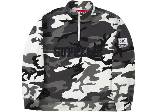 Supreme Seoul Shop Flag Half Zip Pullover Snow Camo