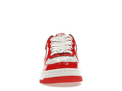 A Bathing Ape Bape Sta Patent Leather White Red (2023) - 1I70-291-021/1I70-191-022