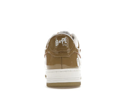 A Bathing Ape Bape Sta Patent Leather White Khaki (2023) - 1I70-291-021/1I70-191-022