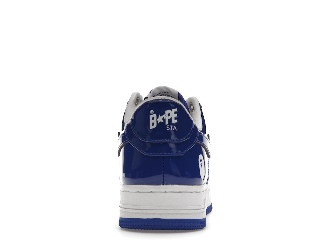 A Bathing Ape Bape Sta Patent Leather White Blue (2023) - 1I70-291-021/1I70-191-022