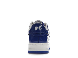 A Bathing Ape Bape Sta Patent Leather White Blue (2023) - 1I70-291-021/1I70-191-022