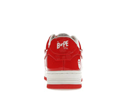 A Bathing Ape Bape Sta Patent Leather White Red (2023) - 1I70-291-021/1I70-191-022