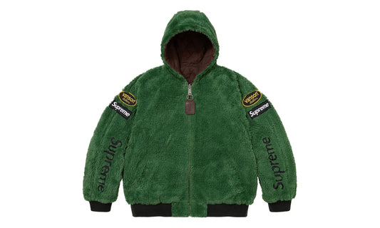 Supreme Supreme Vanson Leathers Reversible Quilted Hooded Jacket Brown