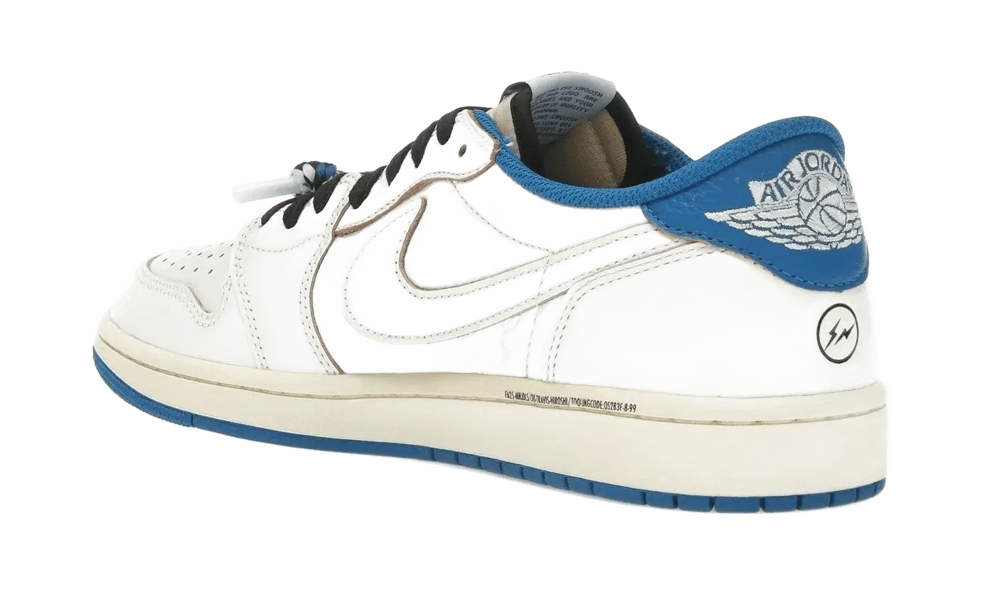 Air Jordan 1 Retro Low OG SP Fragment x Travis Scott Sail Military Blue