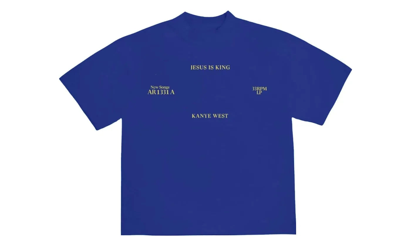 Kanye West Jesus Is King Vinyl I T-Shirt Blue - KW-KWJIKV-BLUE