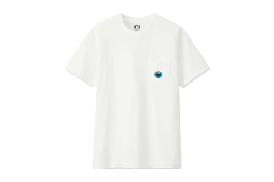KAWS x Uniqlo x Sesame Street Cookie Monster Pocket Tee White
