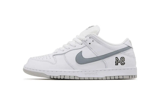 Nike SB Dunk Low Supreme 94 White Metallic Silver