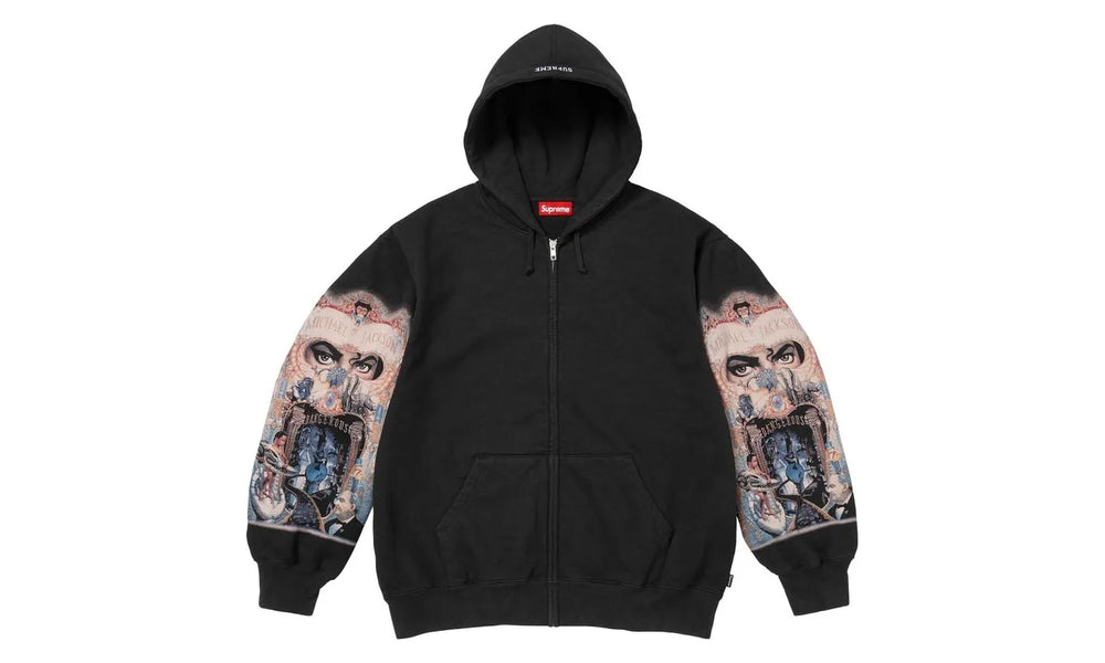 Supreme Michael Jackson Dangerous Zip Up Hooded Sweatshirt Black - SUPR-SMJDZUHS-MULTI