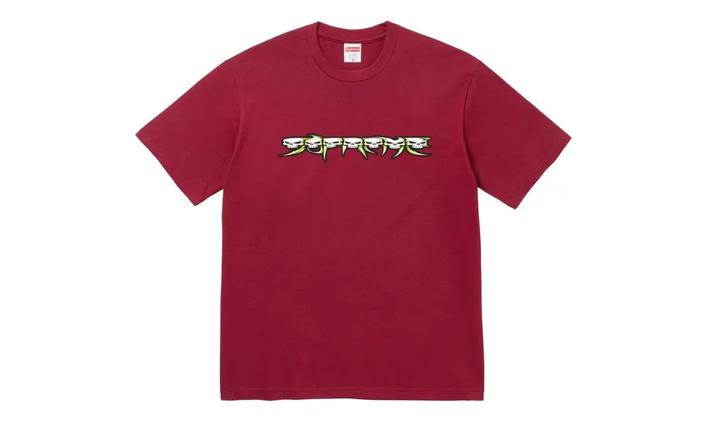 Supreme Supreme Skulls Spellout Tee Cardinal