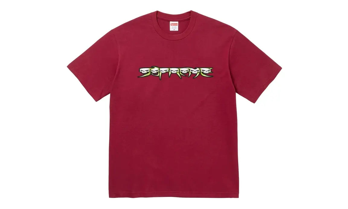 Supreme Supreme Skulls Spellout Tee Cardinal