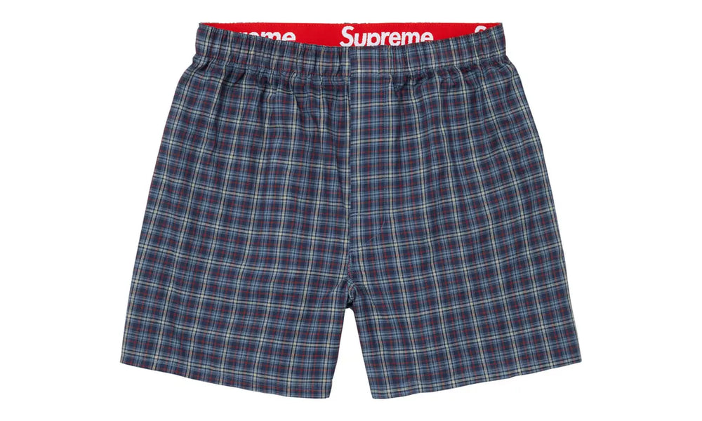 Supreme Hanes Plaid Boxers Navy (1 Pair)