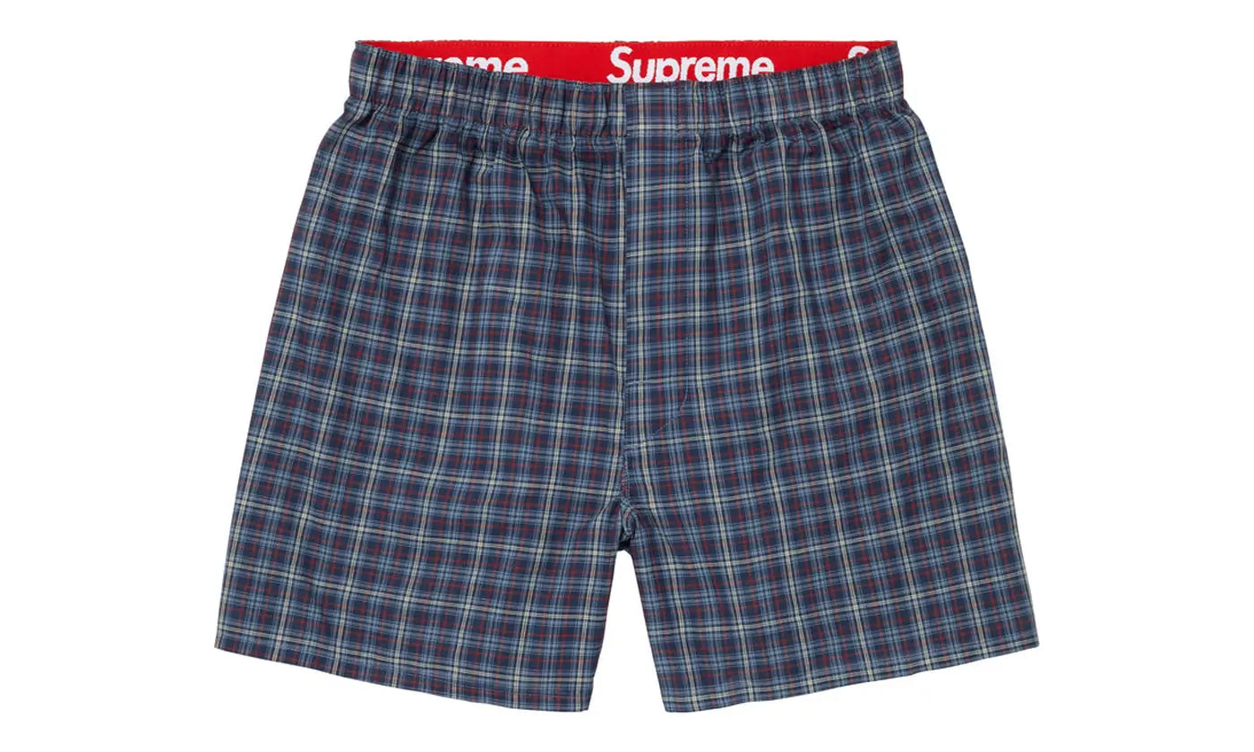 Supreme Hanes Plaid Boxers Navy (1 Pair)