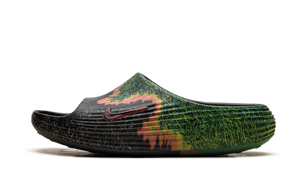 Nike ReactX Rejuven8 Slide .SWOOSH Touch Grass Dark Smoke Grey Kelly Green