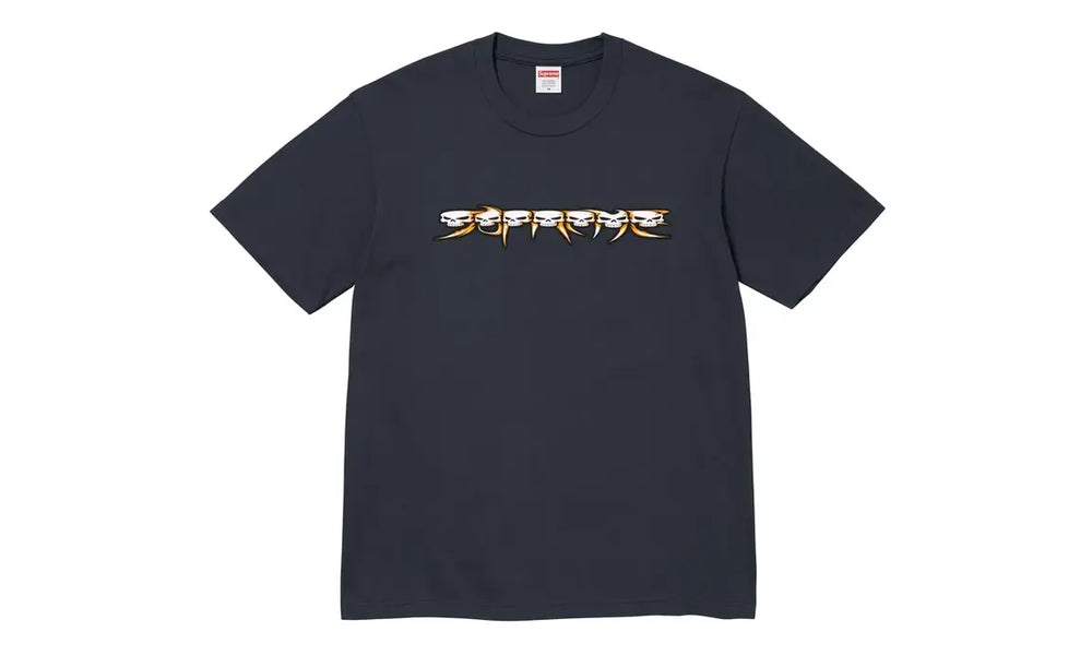 Supreme Supreme Skulls Spellout Tee Navy