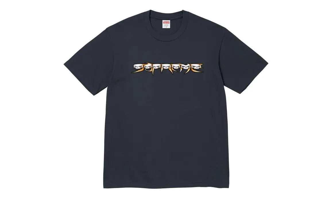 Supreme Supreme Skulls Spellout Tee Navy