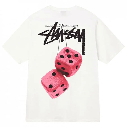 Stussy Fuzzy Dice Tee White