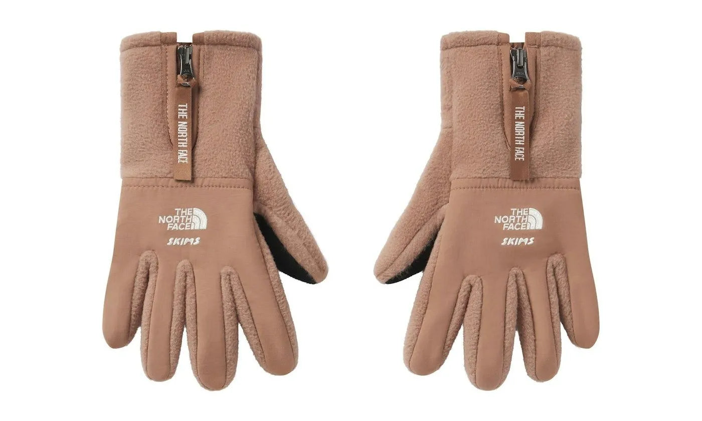 SKIMS x TNF Retro Denali Fleece Gloves Sienna - SKIM-SXTRDF-SIENNA