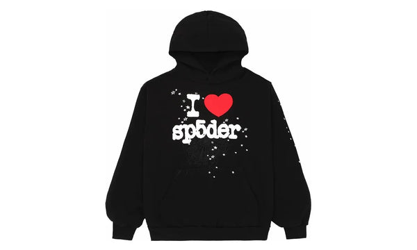 Sp5der I Heart SP5 Hoodie Black - SP5-LOVEBLK-HD