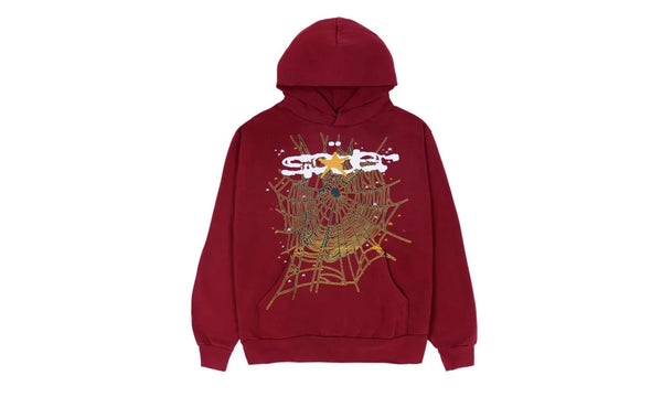 Sp5der Logo Hoodie Maroon