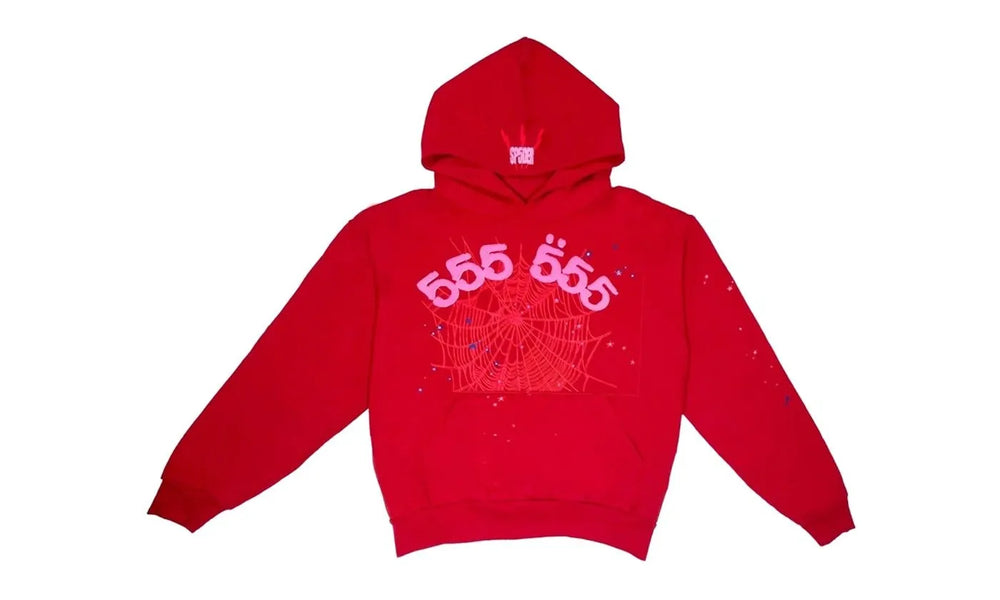 Sp5der Worldwide Red Angel Number 555 Hoodie Red - SP5D-SWRAN5-RED