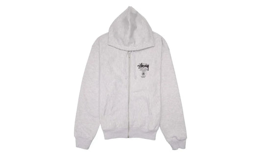 Stussy World Tour Zip Hoodie Ash Heather