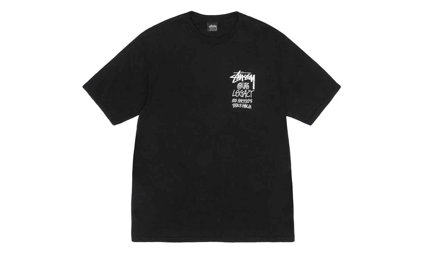 Stussy x Our Legacy Work Shop 8 Ball Yin Yang Pigment Dyed Tee Black - STUS-SXOLWS-BLACK