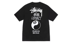 Stussy x Our Legacy Work Shop 8 Ball Yin Yang Pigment Dyed Tee Black - STUS-SXOLWS-BLACK