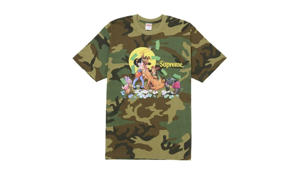Supreme All Dogs Go To Heaven Tee Woodland Camo