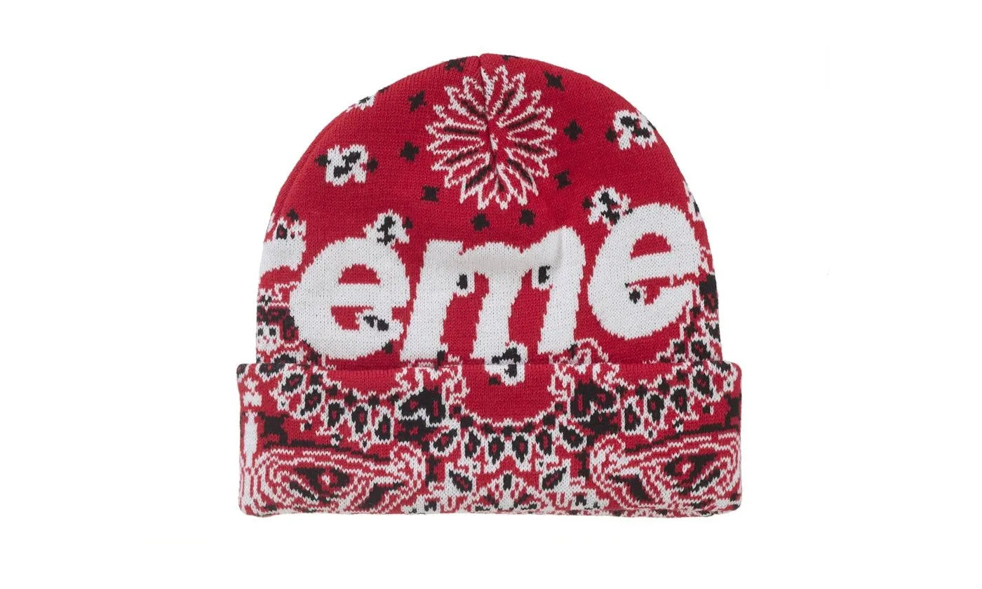 Supreme Bandana Big Logo Beanie Red - SUPR-SBBLBR-RED